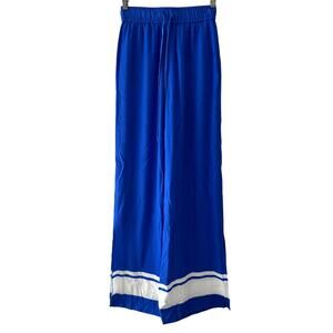 Alice & Olivia Wide Leg High Rise Pants Blue White Women's Size XS Boho Hippie